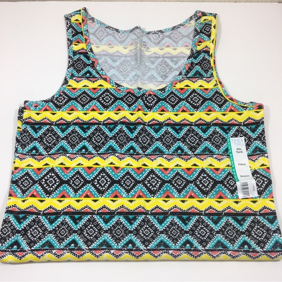 Aztec Print Women's Rib Tank Top - Picture 4 of 7